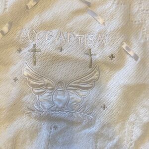 White Baptism Blanket for Kids